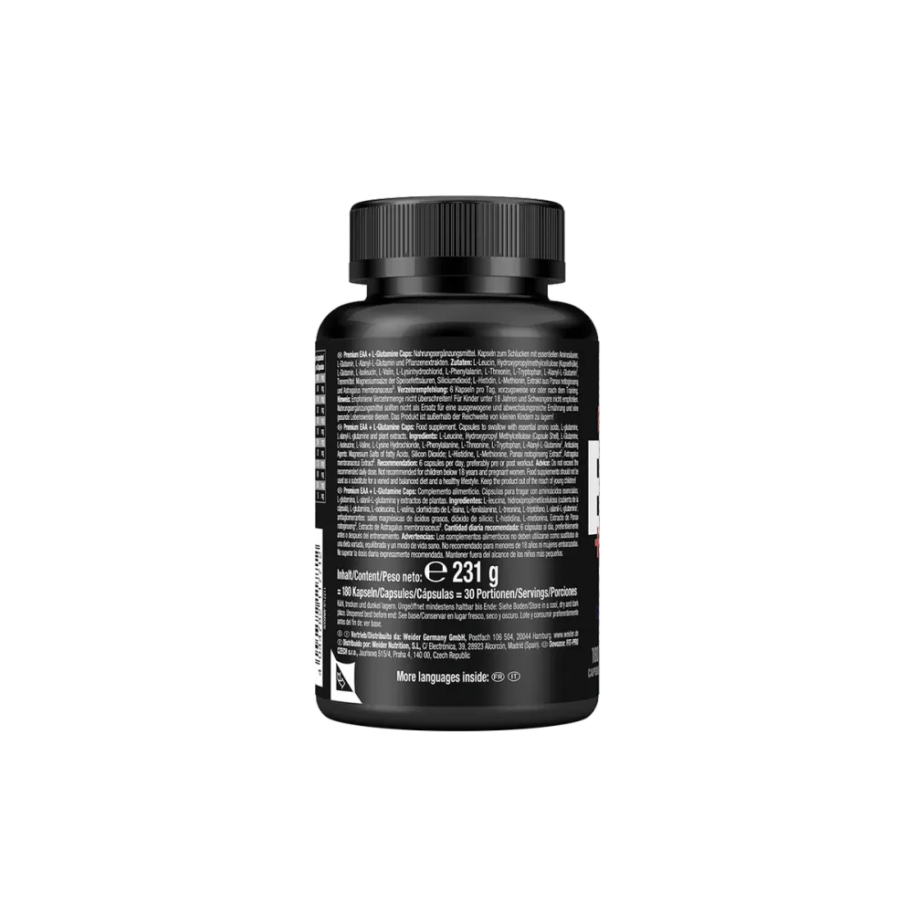Premium EAA + L-Glutamine 180 kapsler
