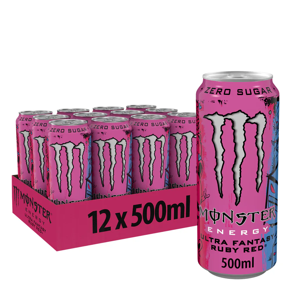 Monster Energy Fantasy Ruby Red Sukkerfri - 12 stk 500ml