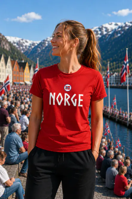Hovedbilde Norge Viking t-shirt i rød 