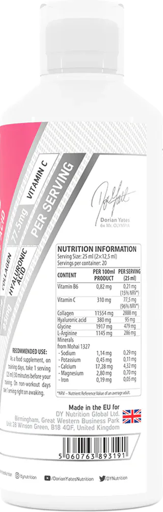 DY Nutrition Collagen + Vitamin C + Hyaluronic Acid 500 ml