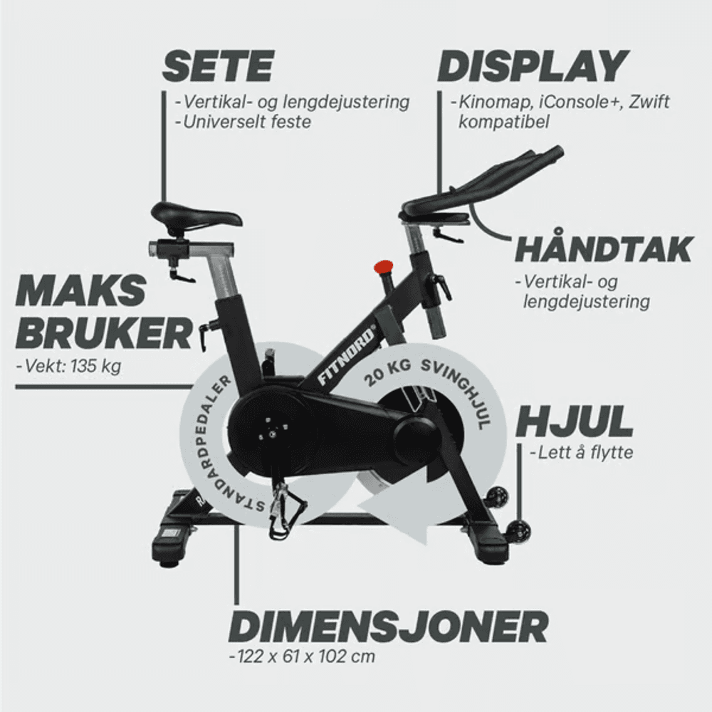 Racer 500i Spinningsykkel med LCD-display
