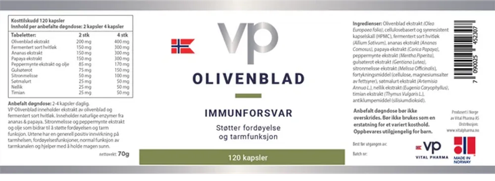 Olivenblad 120 kapsler