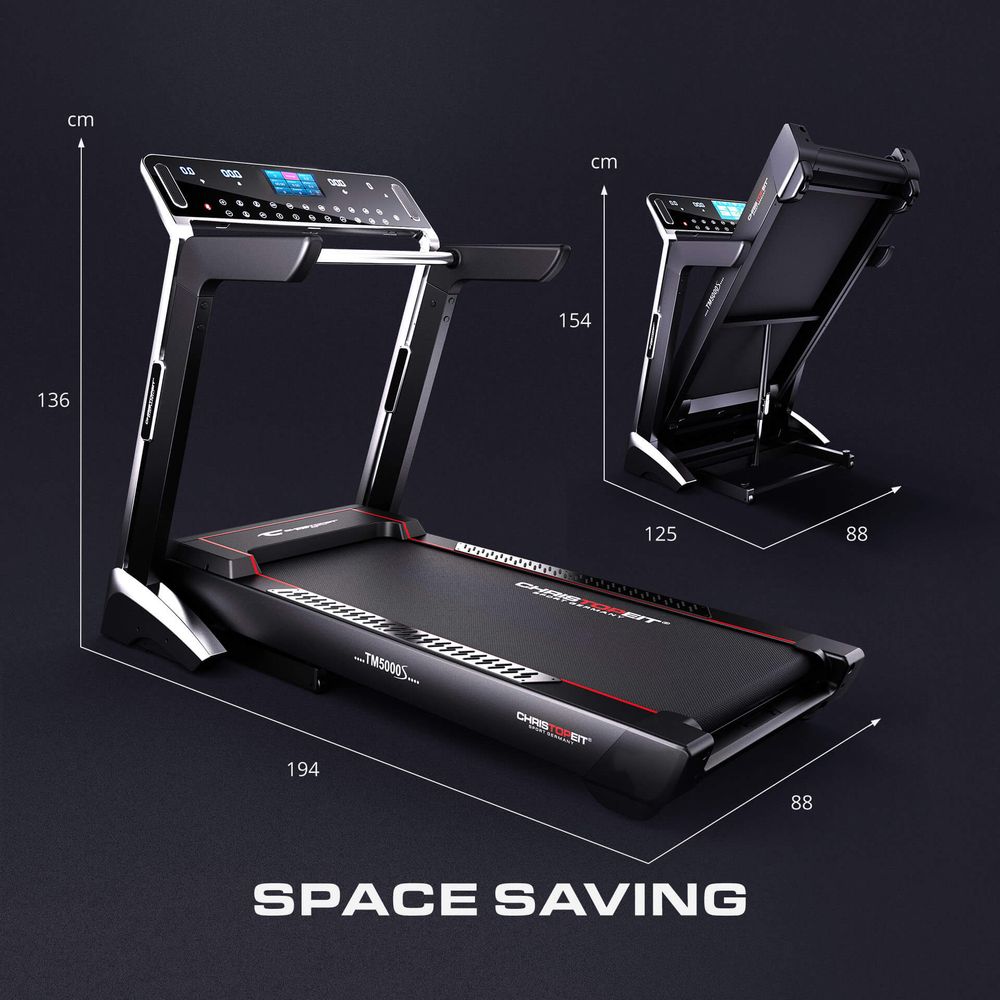 TM 5000S Tredemølle – Maksvekt 150kg og opptil 22km/t