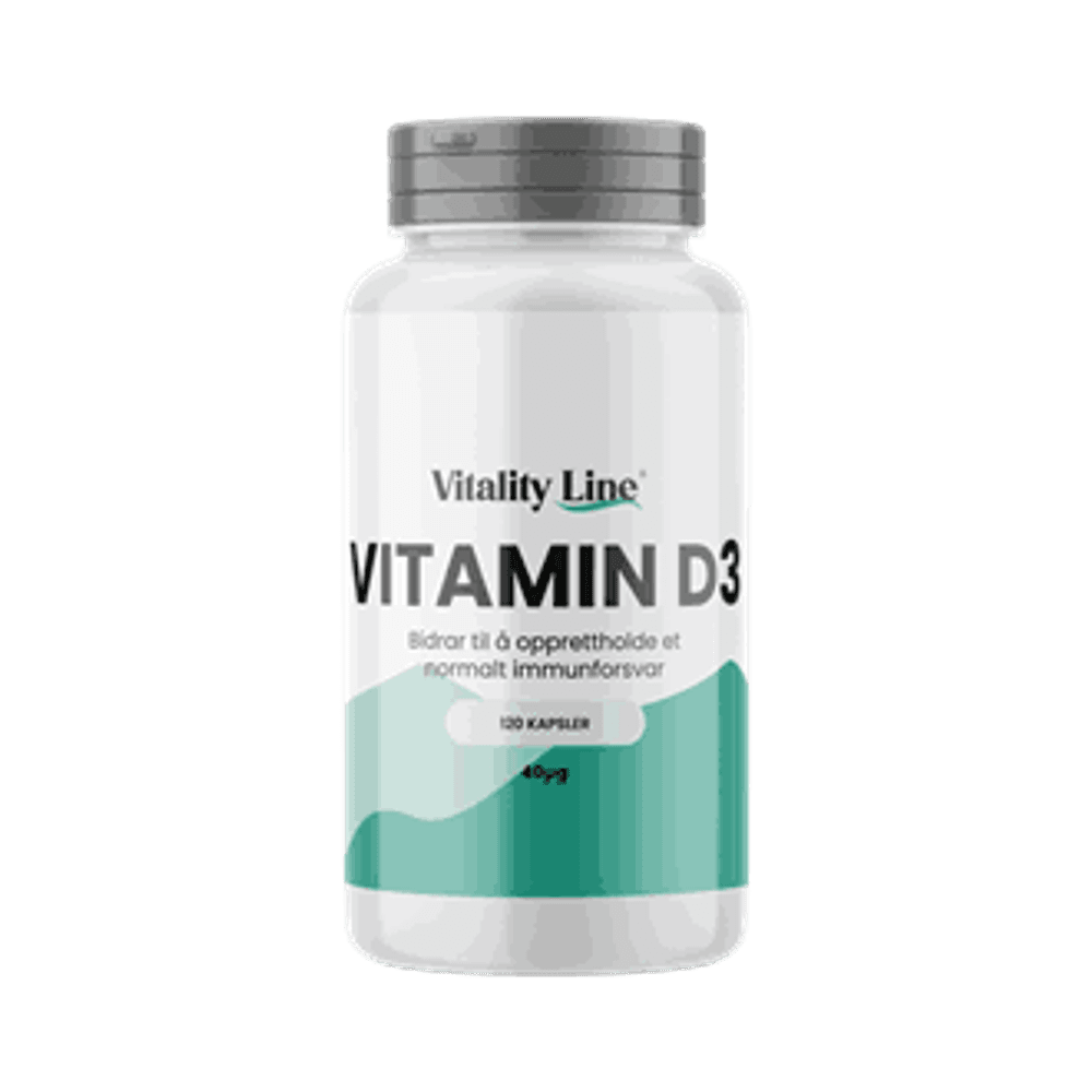 Vitality Line Vitamin D3 40µg - 120 kapsler