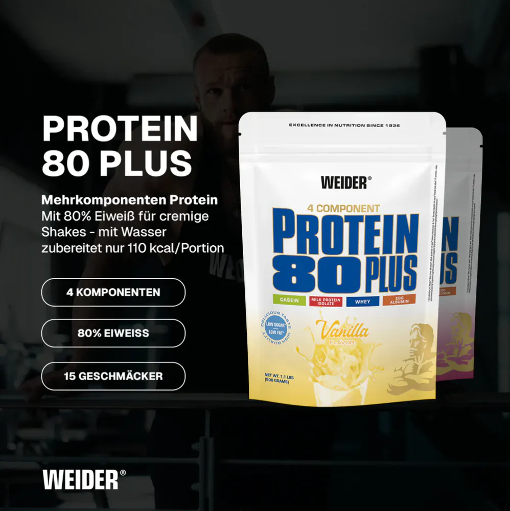 Weider Protein 80 Plus – firekomponents proteinpulver